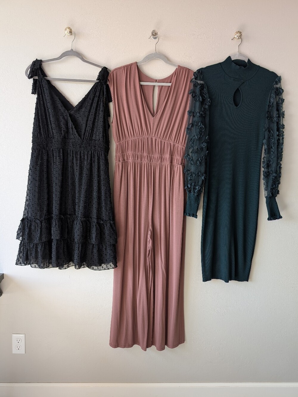 Absolutely Famous, Cato, Old Navy Jumpsuit Dress Size L Green Dusty Pink Black